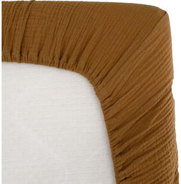 Hoeslaken luier - DOMIVA - AU FIL DE L'EAU - Karamel - 70 x 140 cm