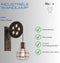 Hoexs - Industriële Katrol Wandlamp - Vintage Muurlamp Binnen – E27 Fitting - Metaal en Hout - Loft Stijl