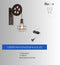Hoexs - Industriële Wandlamp - Incl. Stekker en Schakelaar - Vintage Katrol Lamp - Wandverlichting
