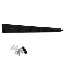 Hoexs - Kapstok Zwart RVS - 8 haaks - 55,5 cm - Wandkapstok - Hangende Design Kapstokken - Muurkapstok - Handdoekrek