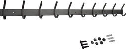 Hoexs - Wandkapstok 20 Haken - 78cm - Zwart - RVS - Kapstok Hangend - Inclusief Montagemateriaal - Kapstokken