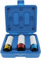 Hofftech Slag-krachtdop set - 17, 19, 21 mm - CrV staal - 3 stuks - kleurgecodeerd