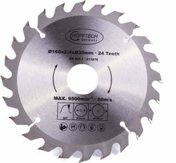Hofftech Zaagblad cirkelzaag - Ø 160 mm - 24 tanden - Inclusief verloopringen - Hard metaal