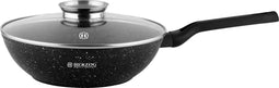Hoge koekenpan 28cm - 4.2 L -Aroma Knob - Vaatwasserbestendig - Marmeren Coating, Inductie - 35% Energiebesparing - Geschikt voor Inductie, Gas, Keramiek, Elektrisch