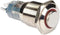HOGE RONDE METALEN SCHAKELAAR SPDT 1NO 1NC - RODE RING (R1710R)