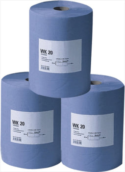 Poetsdoek | WK 30 | ca. L380xB360 mm | blauw | 3 laags | met gemarkeerd volume | 500 doekjes - 9000469241