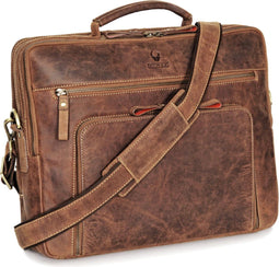 Donbolso® San Francisco - Schoudertas 17 inch - Nappa leer - Vintage Brown