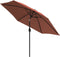 vidaXL - Parasol - met - LED-verlichting - en - stalen - paal - 300 - cm - terracotta