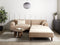 HOLT - Hoekbank met ottomaan - Beige - Linkszijdig - Polyester
