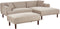 HOLT - Hoekbank met ottomaan - Taupe - Linkszijdig - Polyester