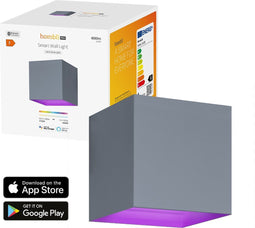 Hombli Muurlamp - Wandlamp binnen - Wandlamp buiten - LED Verlichting - Wandlamp badkamer - Aluminium - Grijs