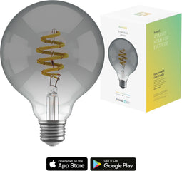 Hombli Smart Filament Bulb - E27 G95 - Smokey - Globe - Warm wit licht - Koel wit licht - Vintage look - Wifi - 1 Stuk