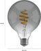 Hombli Smart Filament Bulb - E27 G95 - Smokey - Globe - Warm wit licht - Koel wit licht - Vintage look - Wifi - 1 Stuk
