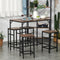 HOMCOM Bartafelset Bartafel met 4 barkrukken 5-delige placemat staal bruin 835-337