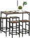 HOMCOM Bartafelset Bartafel met 4 barkrukken 5-delige placemat staal bruin 835-337