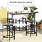 HOMCOM Bartafelset Bartafel met 4 barkrukken 5-delige placemat staal bruin 835-337