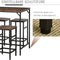 HOMCOM Bartafelset Bartafel met 4 barkrukken 5-delige placemat staal bruin 835-337