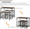 HOMCOM Bartafelset Bartafel met 4 barkrukken 5-delige placemat staal bruin 835-337