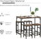 HOMCOM Bartafelset Bartafel met 4 barkrukken 5-delige placemat staal bruin 835-337