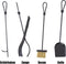 HOMCOM Brandhoutstandaard houtgereedschap brandhoutrek brandhoutopslag 2 lagen zwart 820-143