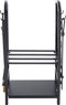 HOMCOM Brandhoutstandaard houtgereedschap brandhoutrek brandhoutopslag 2 lagen zwart 820-143