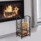 HOMCOM Brandhoutstandaard houtgereedschap brandhoutrek brandhoutopslag 2 lagen zwart 820-143