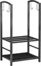 HOMCOM Brandhoutstandaard houtgereedschap brandhoutrek brandhoutopslag 2 lagen zwart 820-143