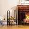 HOMCOM Brandhoutstandaard houtgereedschap brandhoutrek brandhoutopslag 2 lagen zwart 820-143