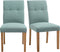 HOMCOM Eetkamerstoelen Keukenstoel met rugleuning, linnen-polyesterweefsel groen 835-455