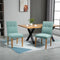 HOMCOM Eetkamerstoelen Keukenstoel met rugleuning, linnen-polyesterweefsel groen 835-455