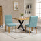 HOMCOM Eetkamerstoelen Keukenstoel met rugleuning, linnen-polyesterweefsel groen 835-455