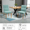 HOMCOM Eetkamerstoelen Keukenstoel met rugleuning, linnen-polyesterweefsel groen 835-455