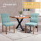 HOMCOM Eetkamerstoelen Keukenstoel met rugleuning, linnen-polyesterweefsel groen 835-455