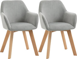Homcom eetkamerstoelen set van 2 - grijs - 54L x 57B x 80H cm