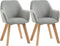 Homcom eetkamerstoelen set van 2 - grijs - 54L x 57B x 80H cm