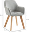 Homcom eetkamerstoelen set van 2 - grijs - 54L x 57B x 80H cm