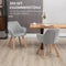 Homcom eetkamerstoelen set van 2 - grijs - 54L x 57B x 80H cm