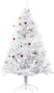 HOMCOM Kerstboom kerstboom kerstboom 150 / 180 cm PVC 680 punten incl. decoratie wit 02-0351