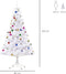 HOMCOM Kerstboom kerstboom kerstboom 150 / 180 cm PVC 680 punten incl. decoratie wit 02-0351