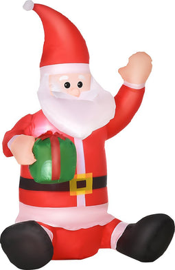 HOMCOM Kerstdecoratie ventilator zelfopblaasbare kerstman Santa Claus led 844-166