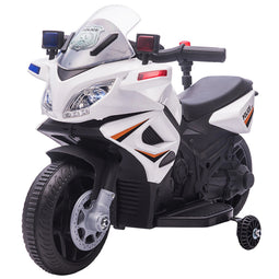 HOMCOM kinderen politie elektrische motorfiets politie motorfiets elektrische auto kinderwagen voor