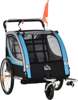 HOMCOM Kinderfahrradanhänger mit Aufbewahrungstasche 440-026