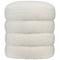 HOMCOM Kruk, rond, Teddyfleece, Metalen frame, tot 120kg, Φ40x45H cm, Crèmewit