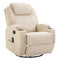 HOMCOM massagestoel, relaxstoel, tv-stoel massagefunctie 5 massagestanden ligfunctie PU-leer hout me