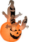 HOMCOM Opblaasbare halloween decoratie opblaasfiguur LED-verlichting boom heksen kat pompoen 830-122
