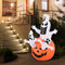 HOMCOM Opblaasbare halloween decoratie opblaasfiguur LED-verlichting boom heksen kat pompoen 830-122