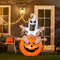 HOMCOM Opblaasbare halloween decoratie opblaasfiguur LED-verlichting boom heksen kat pompoen 830-122