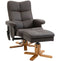 HOMCOM Relaxstoel met Massagefunctie - Inclusief Voetenbank - Kunstleer - 80 x 86 x 99 cm - Bruin