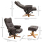HOMCOM Relaxstoel met Massagefunctie - Inclusief Voetenbank - Kunstleer - 80 x 86 x 99 cm - Bruin