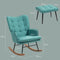HOMCOM Schommelstoel met Voetenbank, Comfortabel, Tot 130 kg, Linnenlook, 64x89x90cm, Donkergroen